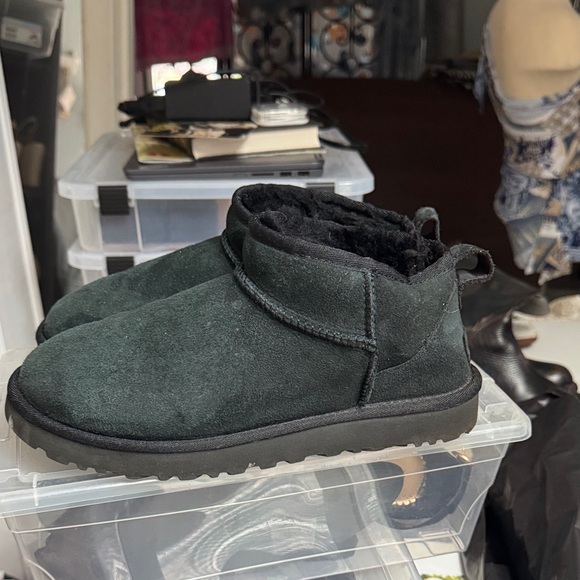 UGG Shoes - UGG Black Suede Short Ankle Booties